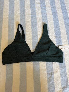 Athleta Softluxe V-Nexk Bra - Heather Forest Green (Intendedq for A- C cups)